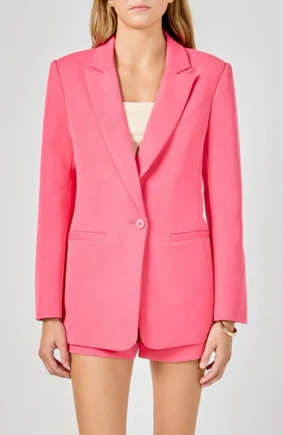 Endless Rose Tailored Single Button Blazer In Pink