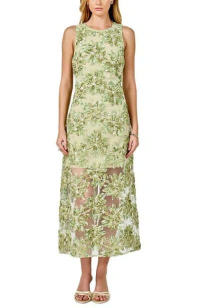 Endless Rose Texture Sleeveless Maxi Dress In Green