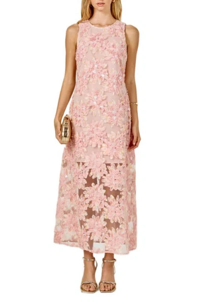 Endless Rose Texture Sleeveless Maxi Dress In Pink