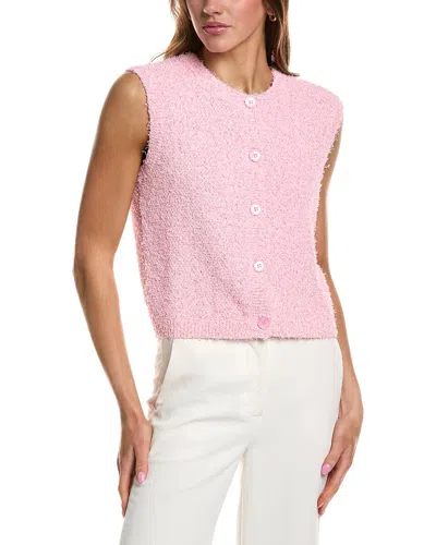 Endless Rose Textured Buttoned Vest In Pink