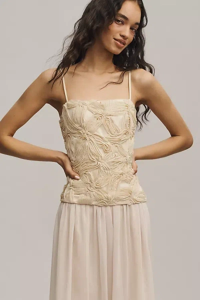 Endless Rose Textured Drop-waist Midi Dress In Multi