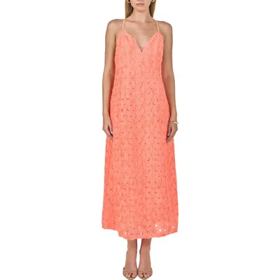 Endless Rose Textured Floral Midi Dress In Neutral