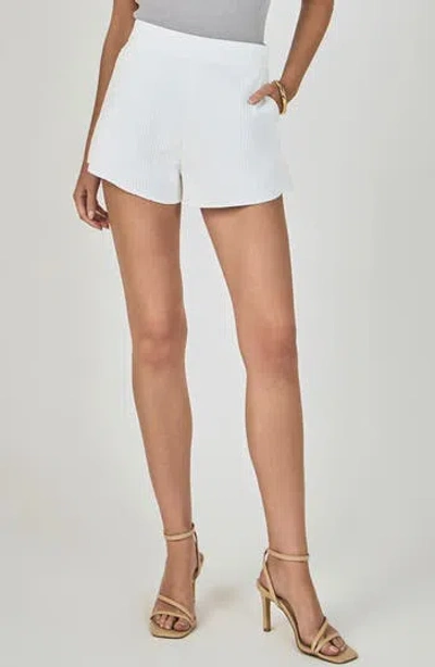 Endless Rose Textured High Waist Shorts In White