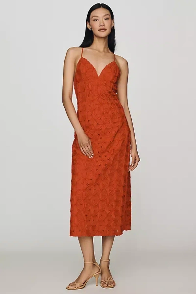 Endless Rose Textured Midi Dress In Red