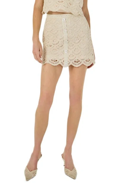 Endless Rose Textured Open Stitch Miniskirt In White