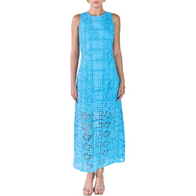 Endless Rose Textured Sleeveless Maxi Dress In Blue
