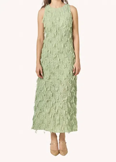 Endless Rose Textured Sleeveless Maxi Dress In Sage In Green