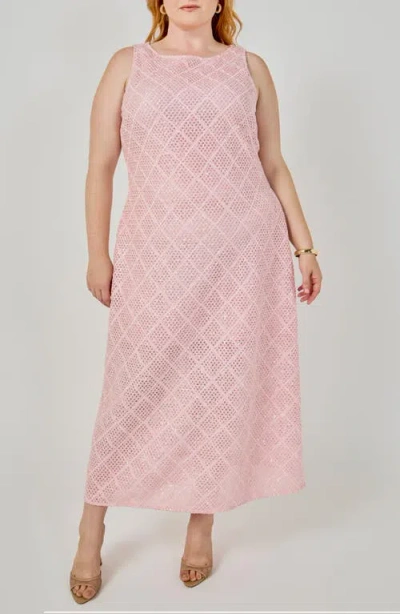 Endless Rose Textured Sleeveless Maxi Dress In Pink