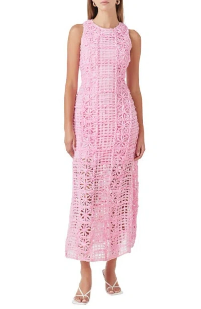 Endless Rose Textured Sleeveless Maxi Dress In Pink