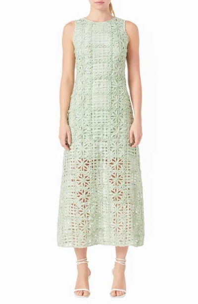 Endless Rose Textured Sleeveless Maxi Dress In Sage