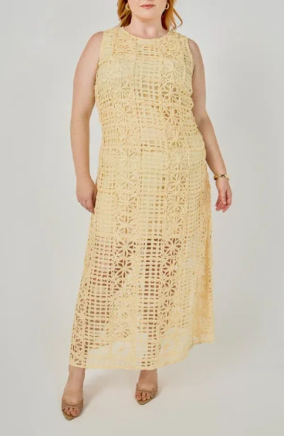Endless Rose Textured Sleeveless Maxi Dress In Yellow