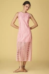 Endless Rose Textured Sleeveless Midi Dress In Pink