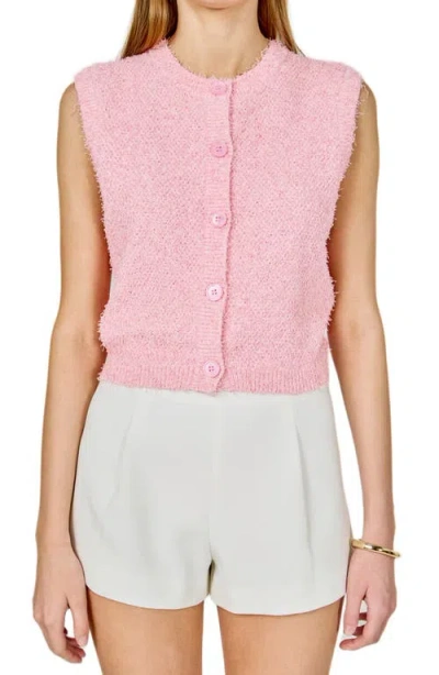 Endless Rose Textured Sweater Vest In Pink