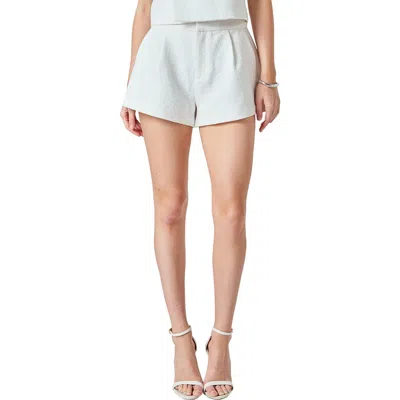Endless Rose Textured Wide Leg Shorts In White