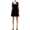 Endless Rose Women's Tiered Contrast Velvet Mini Dress In Black