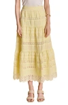 Endless Rose Tiered Midi Skirt In Yellow