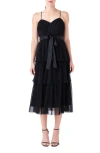 Endless Rose Women's Tulle Tiered Midi Dress In Black