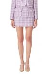 Endless Rose Boucle Tweed Wool-blend Skirt In Purple