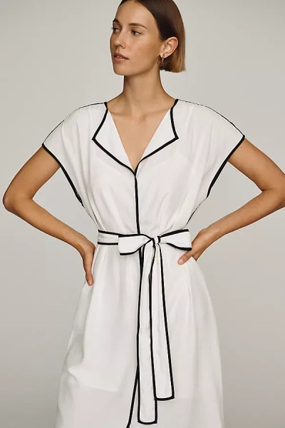 Endless Rose Trimmed Midi Dress In White
