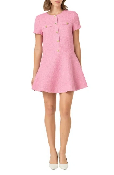 Endless Rose Tweed A-line Minidress In Pink