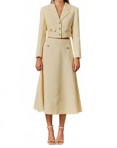 Endless Rose Tweed A Line Skirt In Yellow