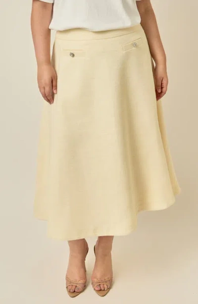 Endless Rose Tweed A-line Maxi Skirt In Neutral