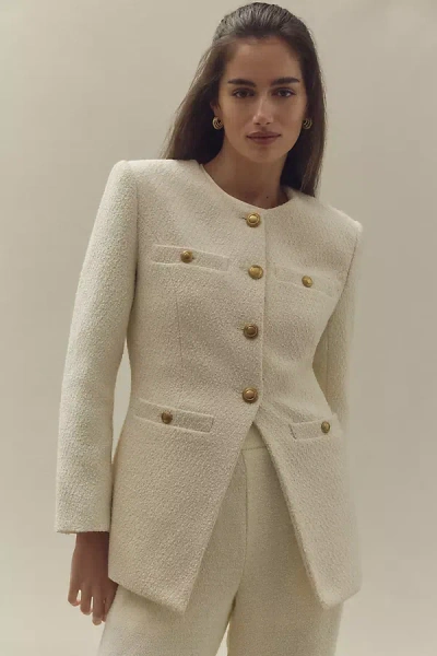 Endless Rose Tweed Jacket In White