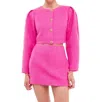 Endless Rose Crop Tweed Jacket In Hot Pink In Pink