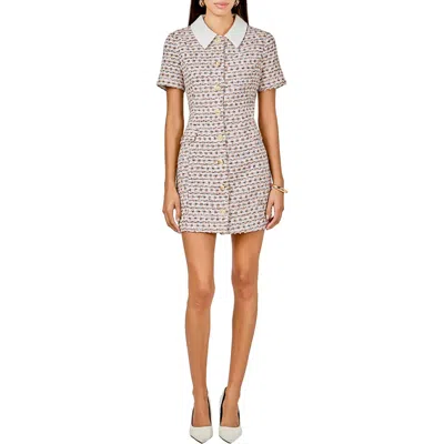 Endless Rose Tweed Minidress In Gray