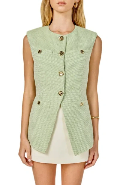Endless Rose Tweed Vest In Multi