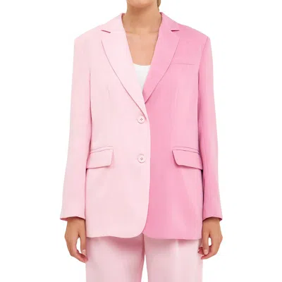Endless Rose Two-tone Blazer In Pink Multi
