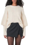 Endless Rose Cable Twofer Sweater In Cream In Cream