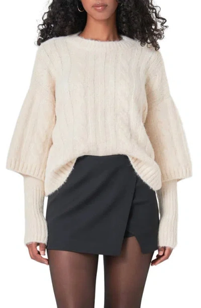 ENDLESS ROSE ENDLESS ROSE TWOFER CABLE LAYERED SWEATER