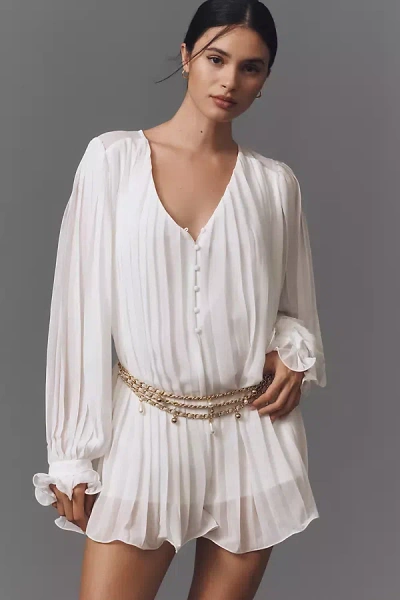 Endless Rose V-neck Chiffon Romper In White