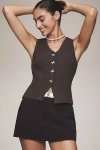 Endless Rose V-neck Rhinestone-button Sweater Tank Top