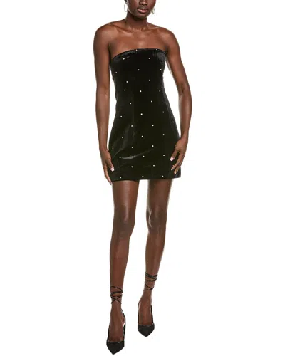 Endless Rose Velvet Rhinestone Mini Dress In Burgundy