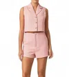 Endless Rose Vera Tweed Shorts In Pink In Pink