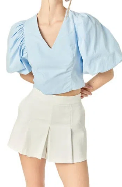 Endless Rose V-neck Crop Top In Blue