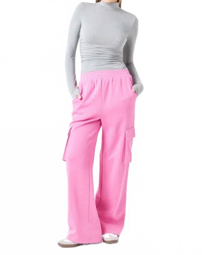 Endless Rose Wide Knit Cargo Pants In Pink