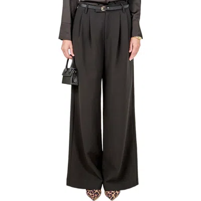 Endless Rose Wide-leg Pleat Pants In Black