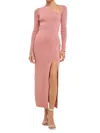 Endless Rose Women's Cut Out Long Sleeve Midi Dress In Dusty Rose