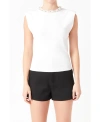 Endless Rose Elevated Knit Top With Embellished Ne In White