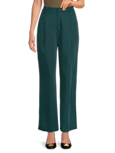 Endless Rose Women's High Rise Wide Leg Trousers In Emerald