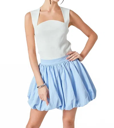 ENDLESS ROSE WOMEN'S HIGH WAISTED BUBBLE SKIRT IN BLUE