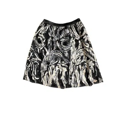 Endless Rose Women's Knee-length Mesh Floral Applique Flare Skirt In Multicolor