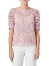 Endless Rose Women's Lace Stripe Top In Pink