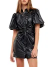 Endless Rose Faux Leather Minidress In Black