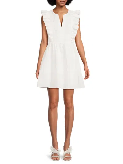 Endless Rose Women's Ruffle Fit & Flare Mini Dress In Off White