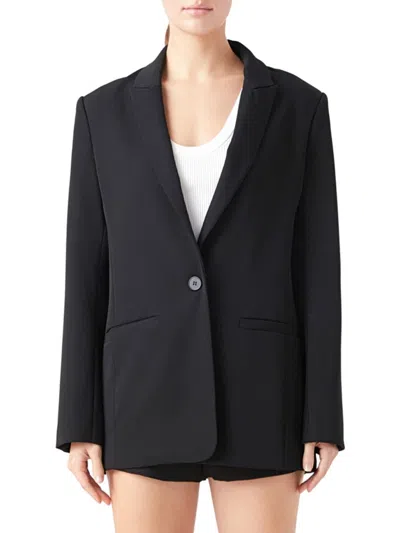 Endless Rose Tailored Single Button Blazer In Black
