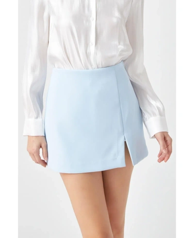 Endless Rose Women's Slit Detail Skort In Light,pastel Blue